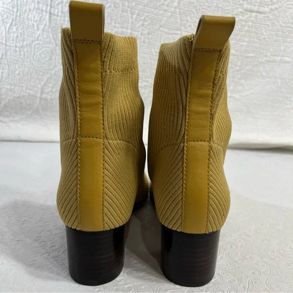 Everlane The Glove Boot Size 7 Yellow Ankle Ribbed Fabric Uppers 2 in Block Heel - Picture 5 of 16
